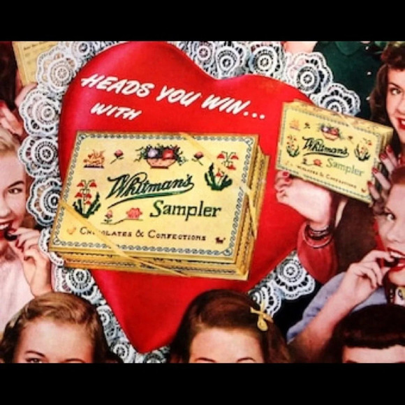 1947 Vintage Whitman's Sampler Tin Hinged Box - Picture 4 of 14